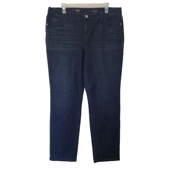 Simply Vera Vera Wang Mid Rise Bootcut Women's size 16 Dark Wash Blue Denim Jean - Picture 1 of 15